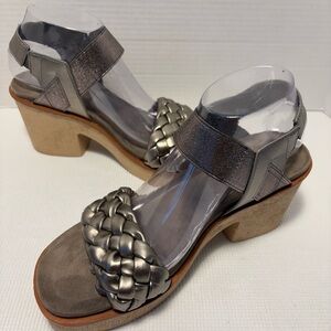 Pierre Dumas Metallic Braided Sandals
